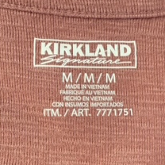 Kirkland Boat Neck White 3/4 Sleeve Slub Rose Colored Tee-Shirt Size M - Picture 5 of 6